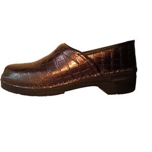 Bjork Croc Embossed Copper Mettalic  Nurse Shoes Clogs Size 42 US 10.5 EUC